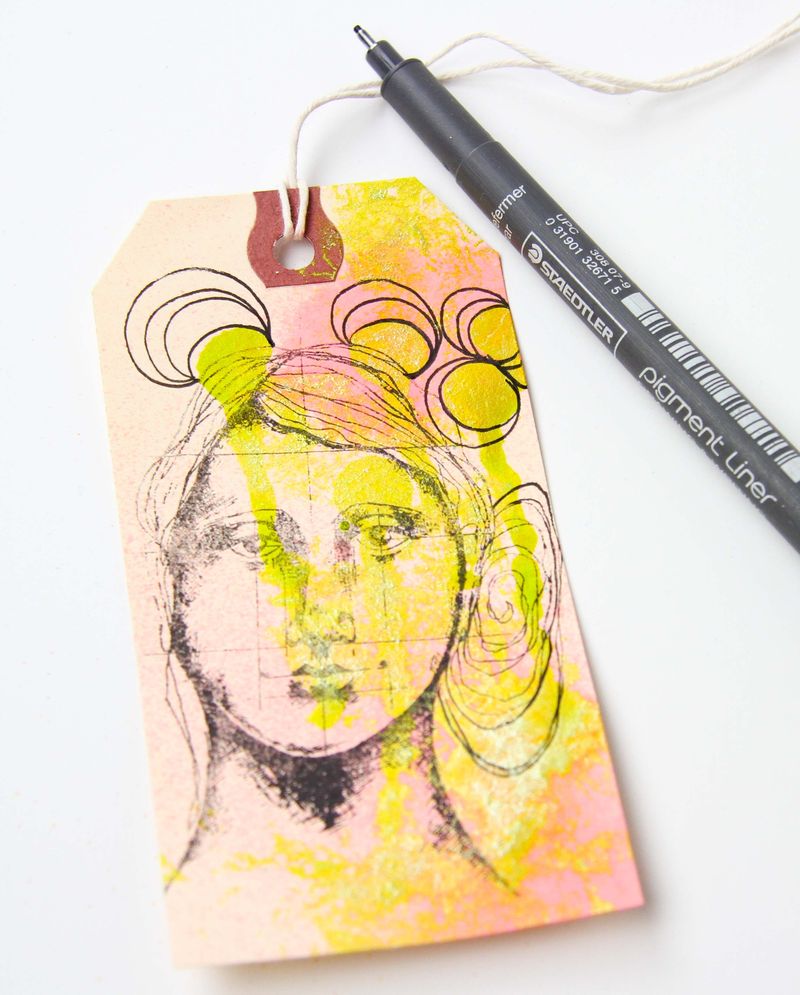 Doodled and painted stamped tags-007